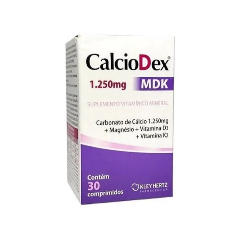 Calciodex Mdk Magnésio + Vitamina D3 e K2 30cps - Kley Hertz