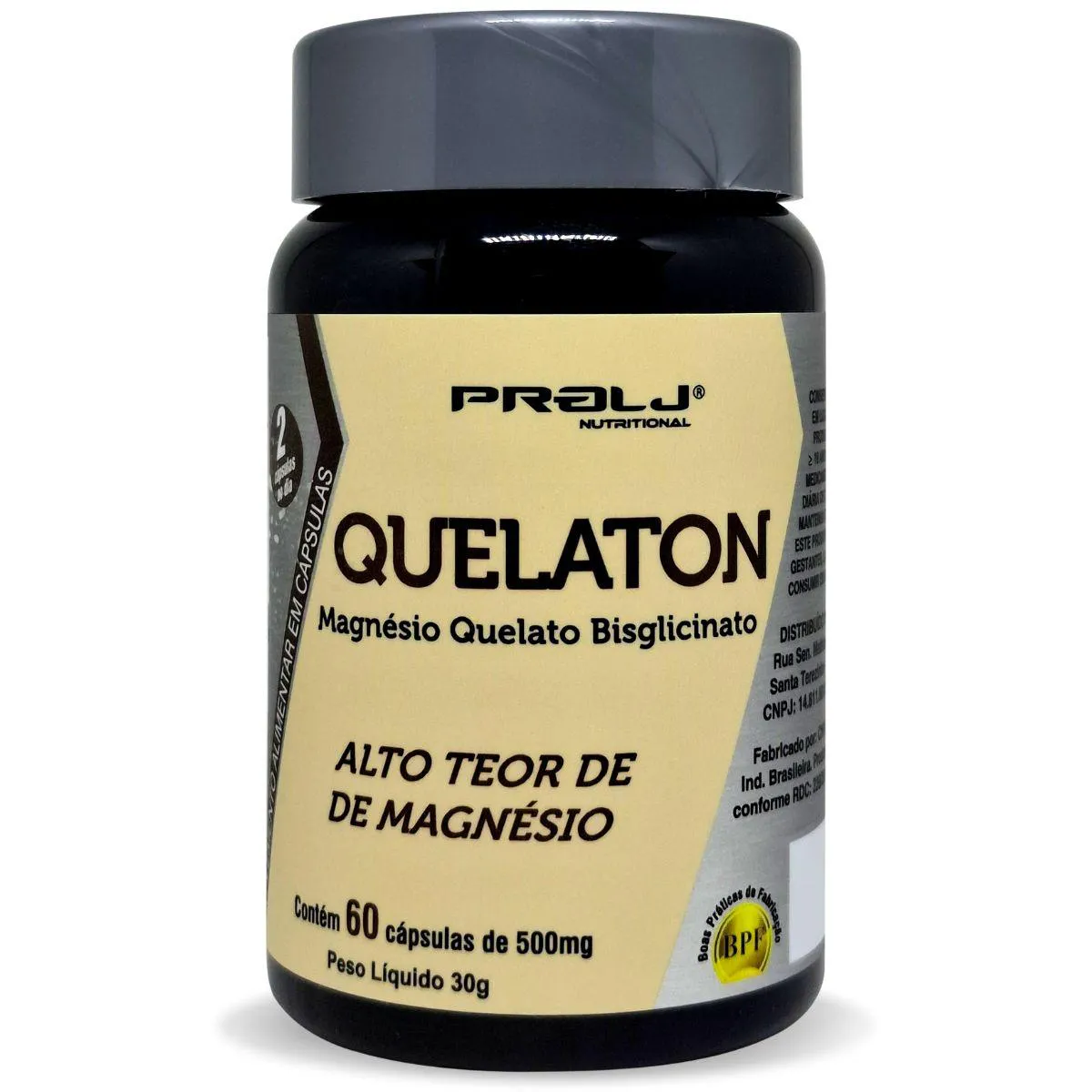 Quelaton Magnésio Quelato Bisglicinato 1000Mg na Porção 60 cápsulas Prolj Nutritional