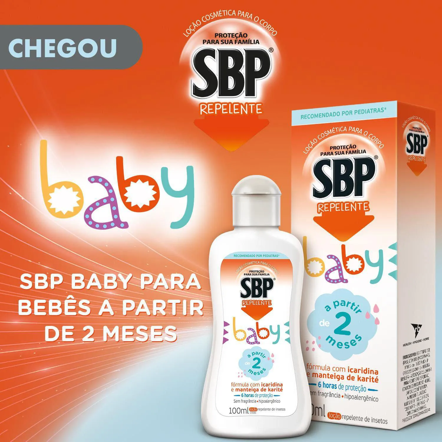 Repelente Infantil SBP Baby Icaridina Sem Fragrância Loção 100ml