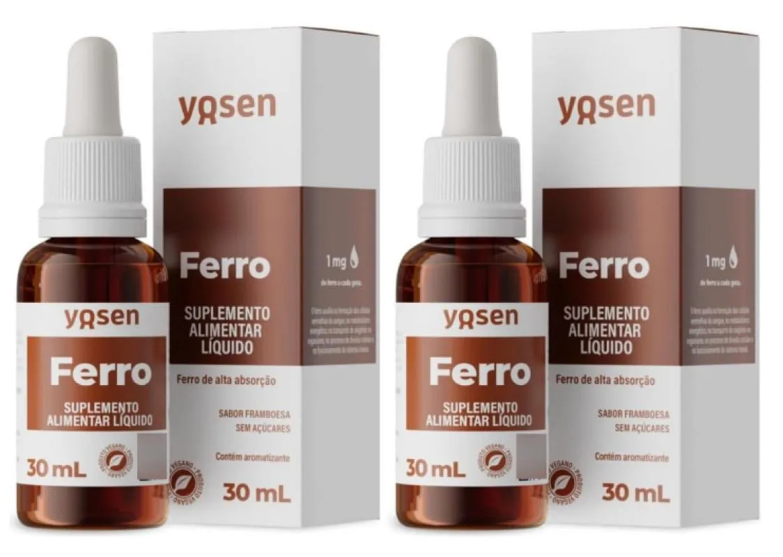 Kit 2x Ferro Bisglicinato Líquido Ydrosolv® 30ml - Yosen