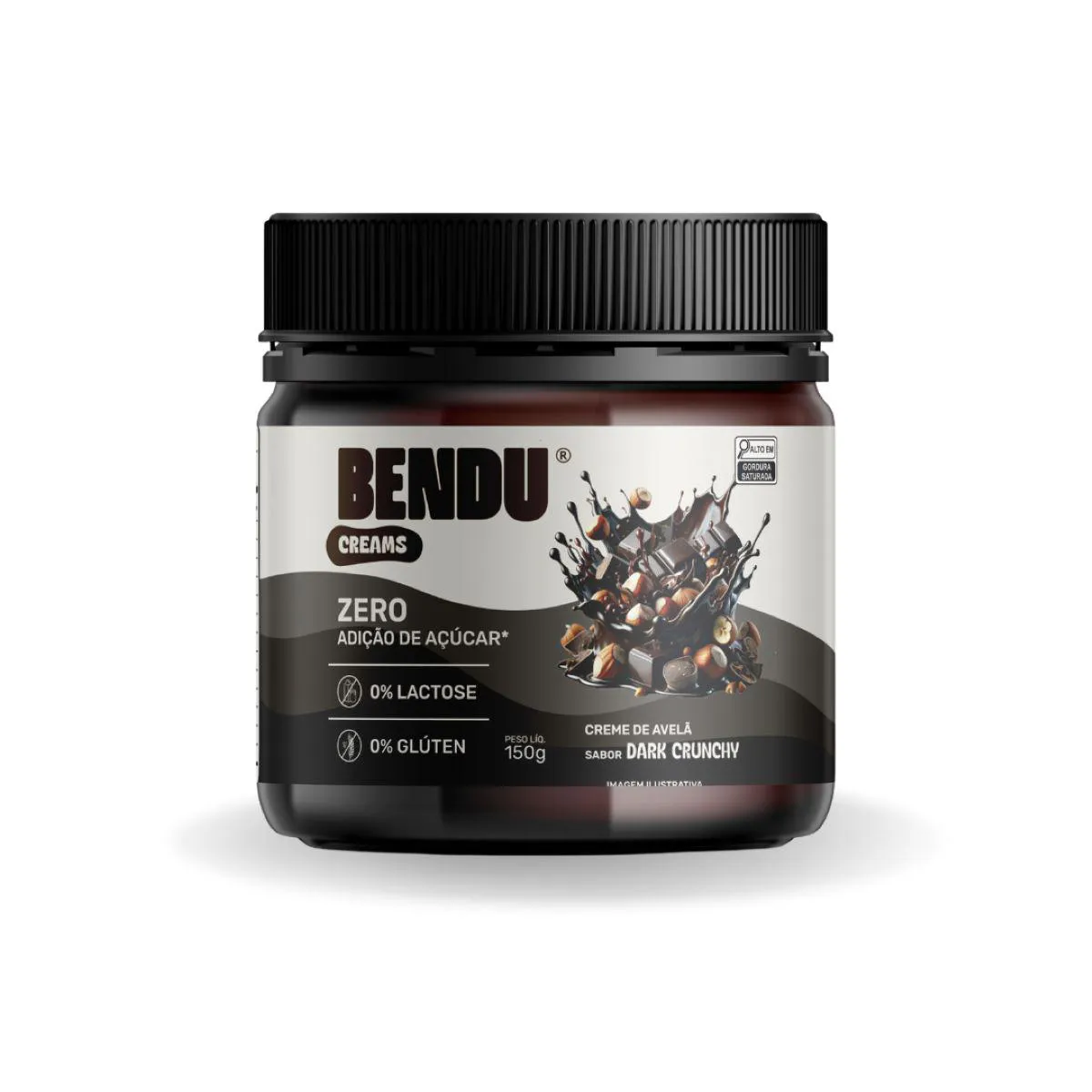 Creme de Avelã Bendu Dark Crunchy Zero Açúcar 150g