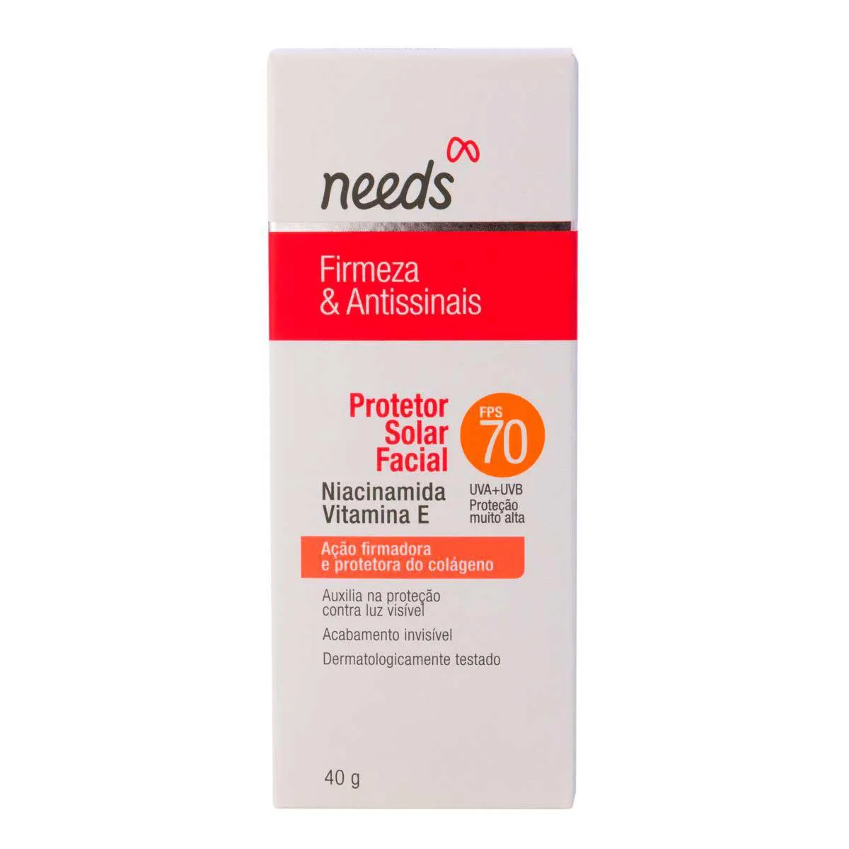 Protetor Solar Facial Needs Firmeza & Antissinais FPS 70 40g