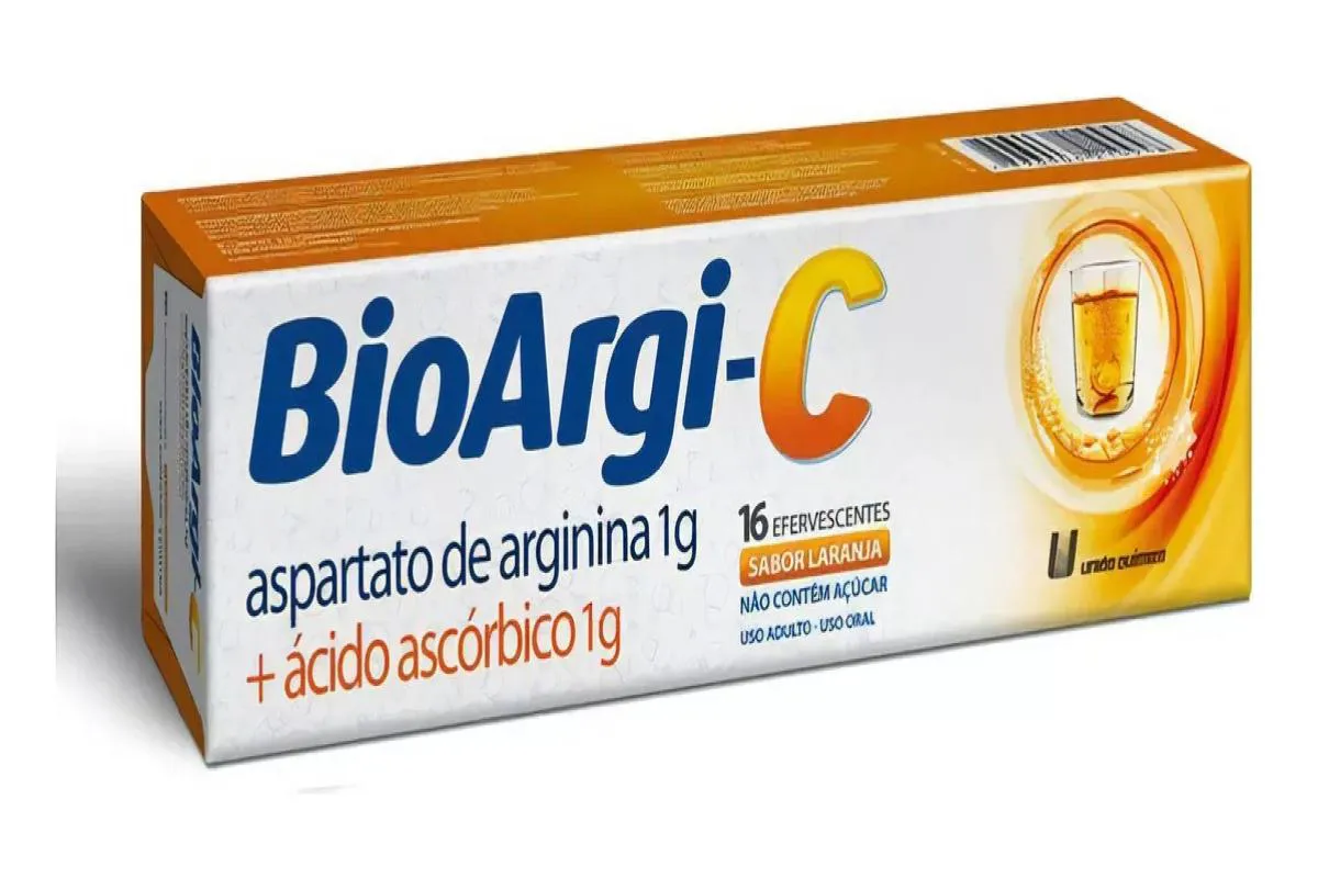 Vitamina C 1g + Arginina 1g Bioargi C 16cps Efervescentes