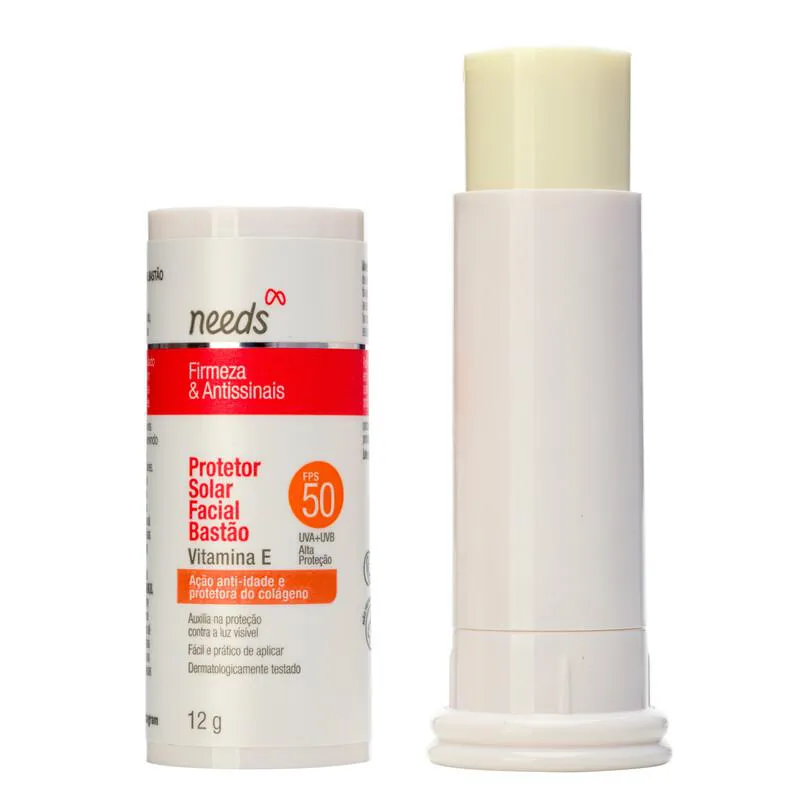 Protetor Solar Facial Needs Firmeza & Antissinais FPS 50 Bastão 12g