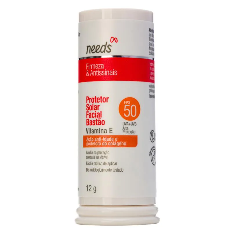 Protetor Solar Facial Needs Firmeza & Antissinais FPS 50 Bastão 12g