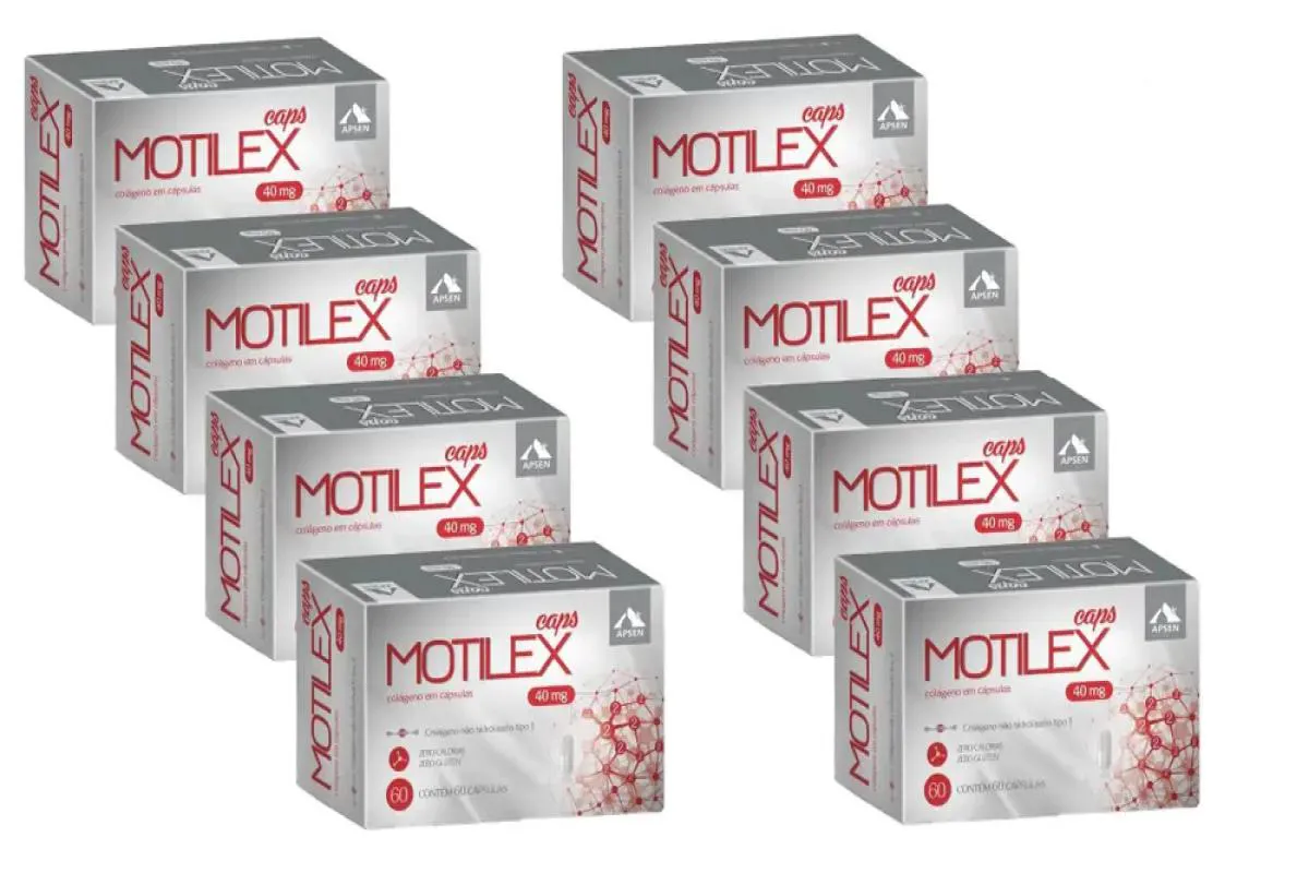 Motilex Kit C/8 Caixas C/60 cápsulas Cada - Colágeno Tipo 2 Puro