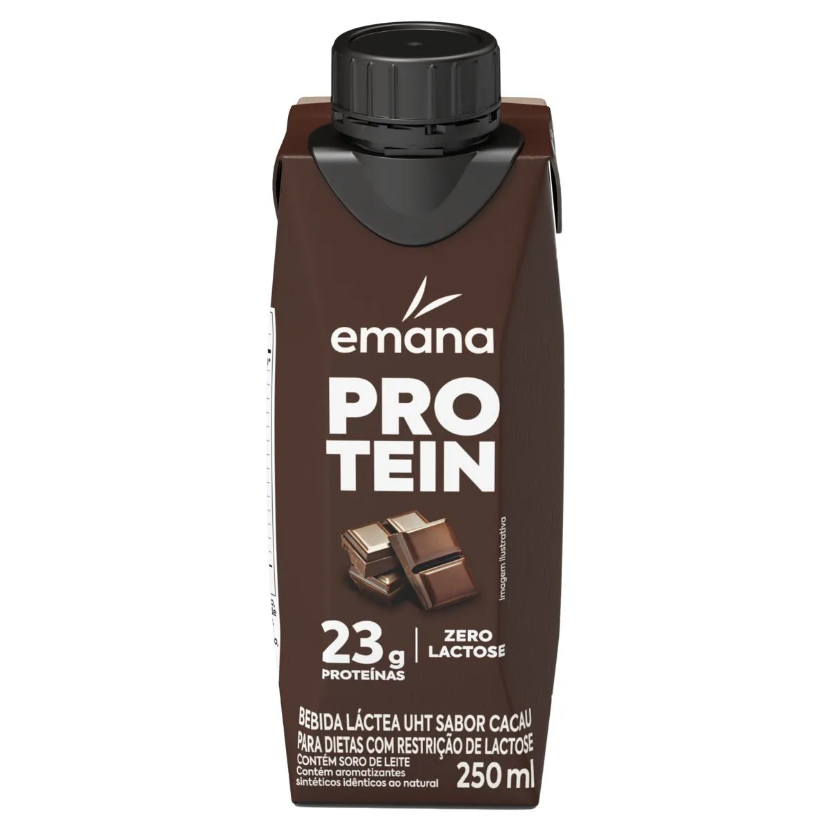 Bebida Proteica Emana Protein Zero Lactose Cacau 23g Proteína 250ml