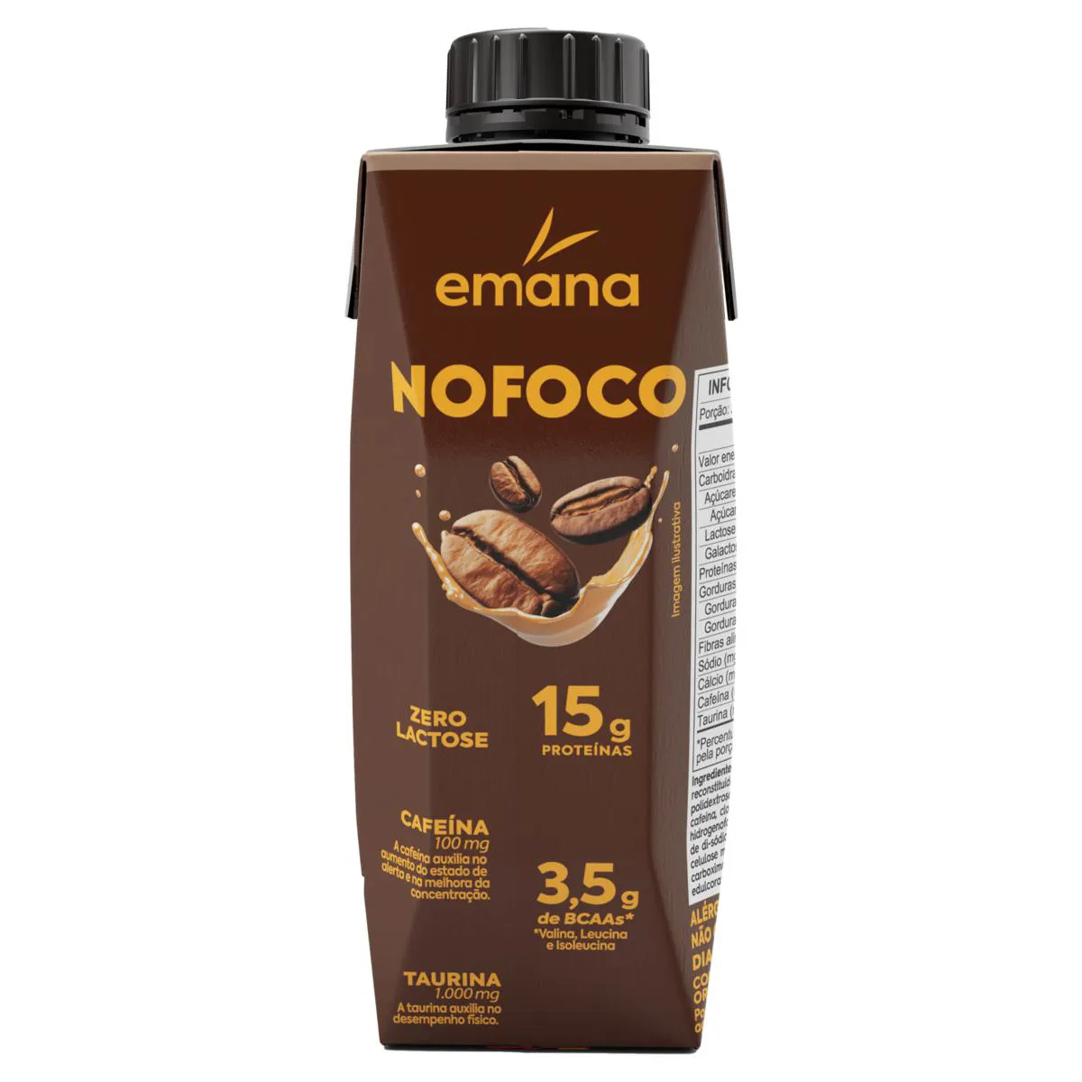Bebida Proteica Emana No Foco 15g Proteína Zero Lactose Café 250ml