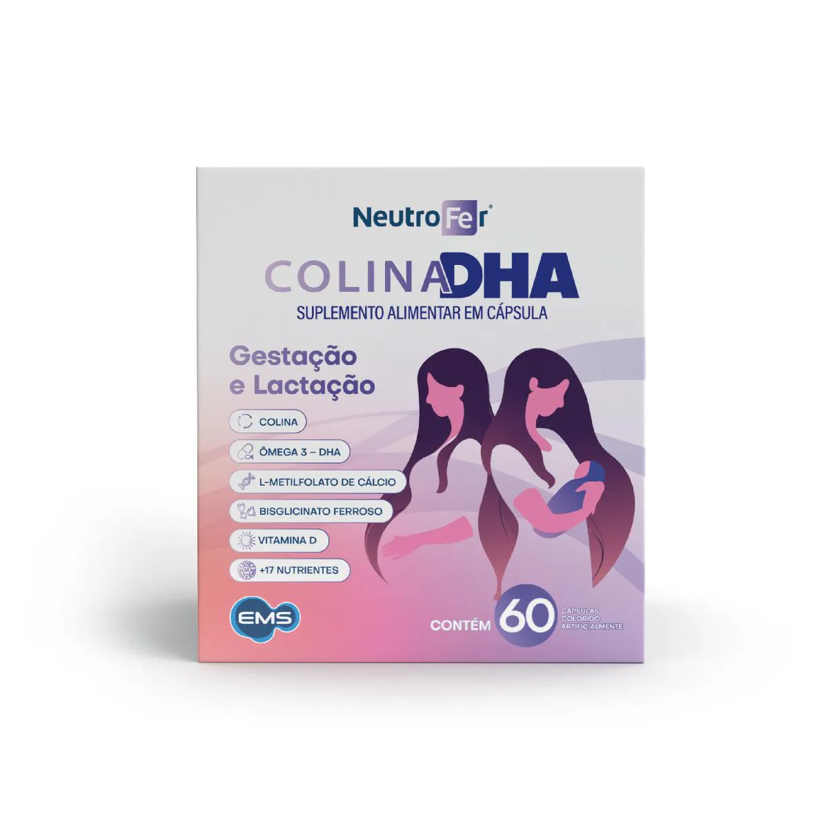 Polivitamínico Neutrofer Colina DHA para Gestantes 60 Cápsulas