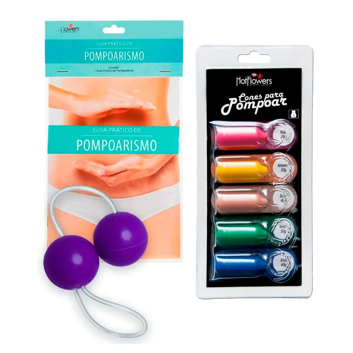 Kit Cones Pélvicos para Fortalecimento com Guia 3 Peças