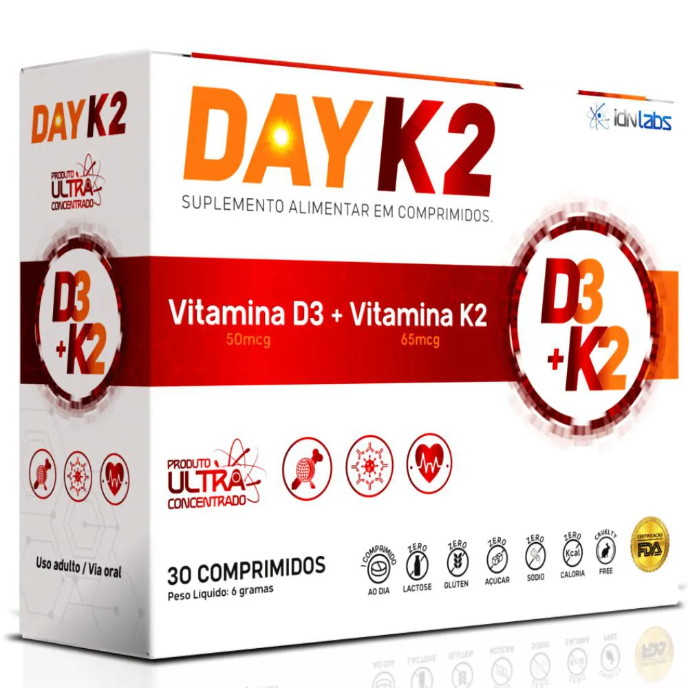 Dayk2 Vitamina D3 + Vitamina K2 C/30 comprimidos - Idnlabs