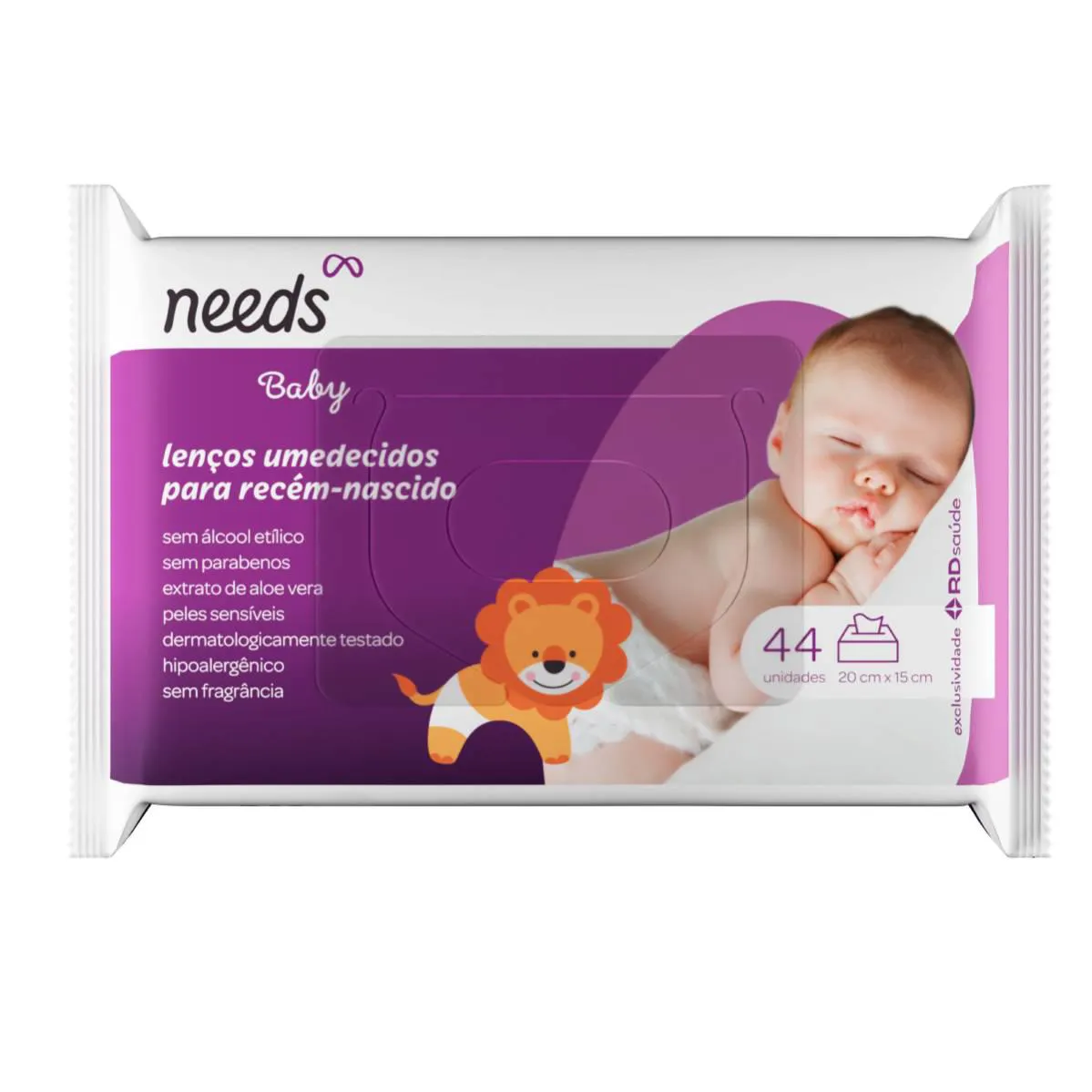 Lenço Umedecido Needs Baby Recém-Nascido 44 Unidades