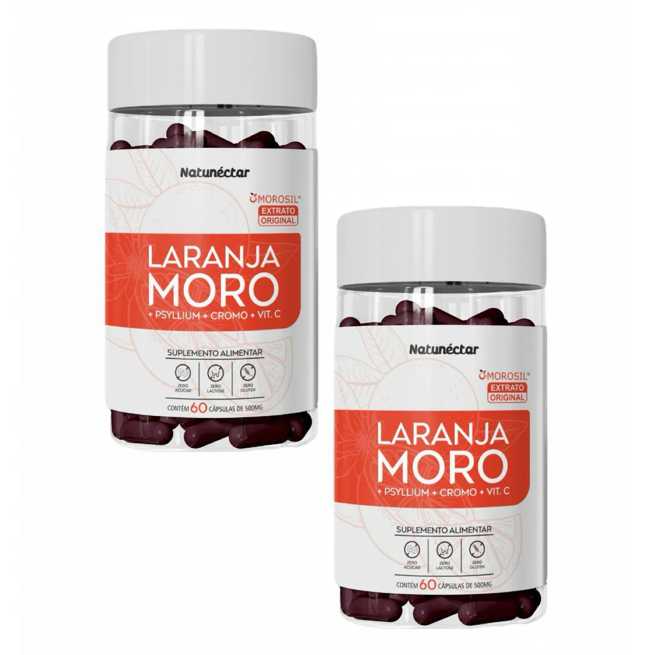 2x Laranja Moro - Morosil - 500mg - 60 cápsulas