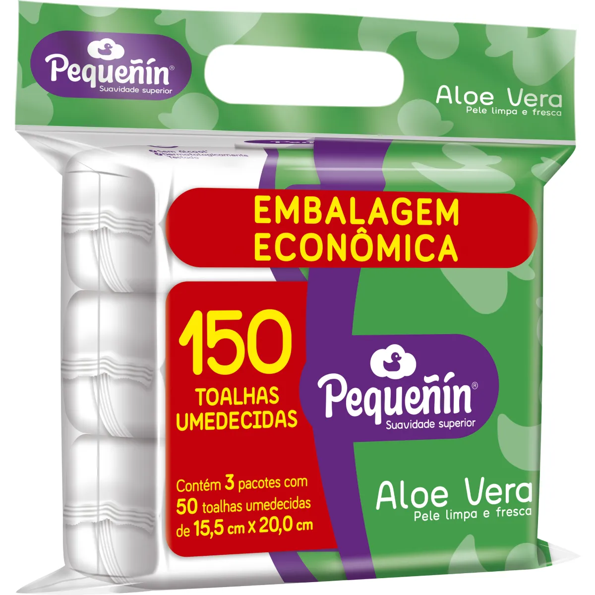 Toalhas Umedecidas Pequeñin Aloe Vera 150 unidades