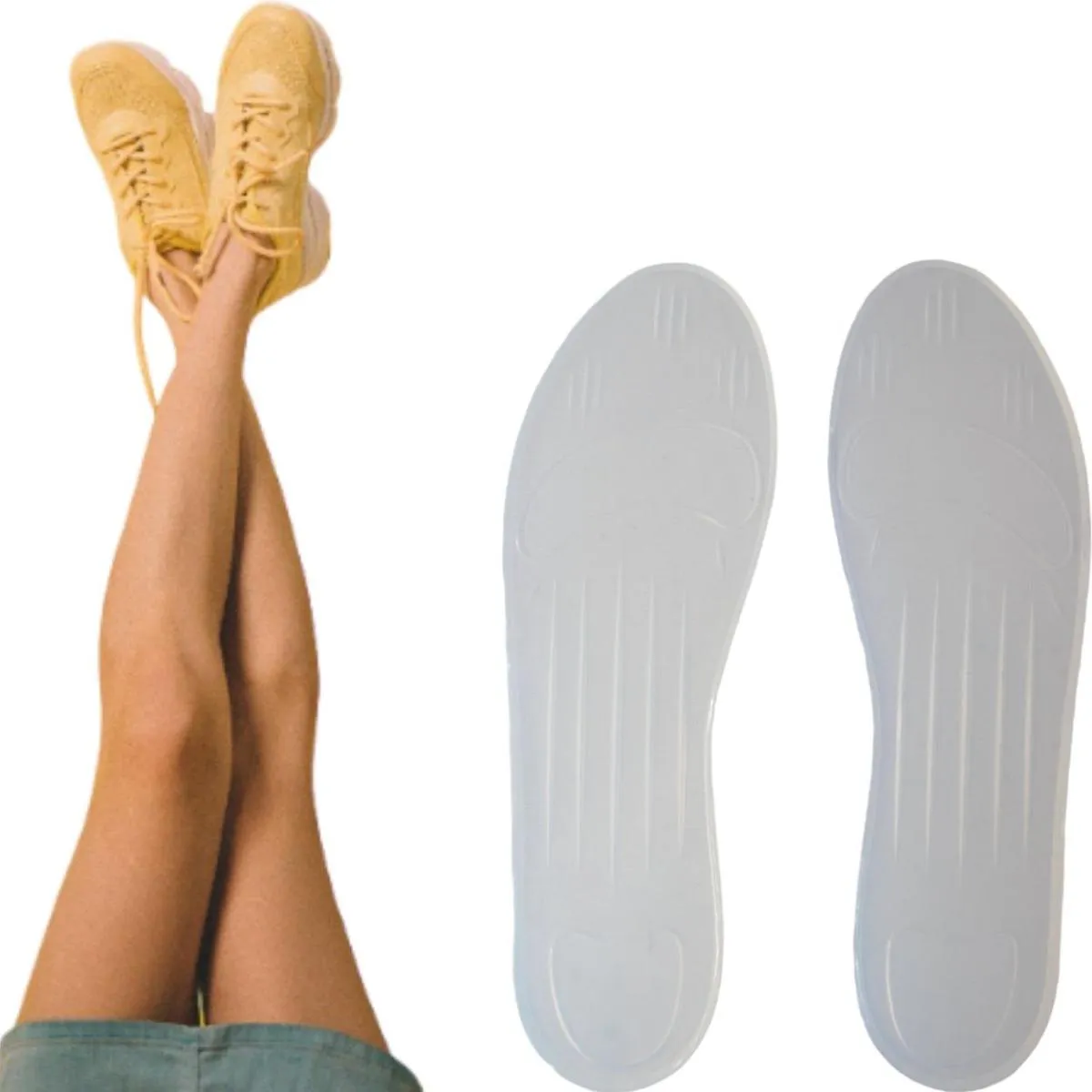 Palmilha de Silicone Ortopédica Anti - Impacto Esportiva Esportão Alívio Dores Ortho Pauher - 34 / 35