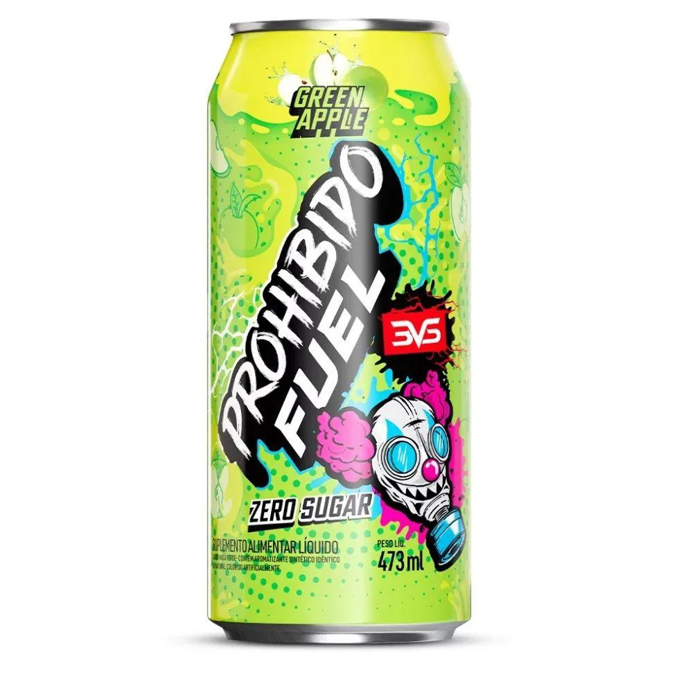 Prohibido Fuel Pré-Treino Drink (473Ml) - Sabor: Green Apple