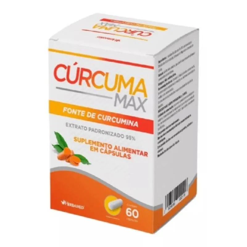 Curcuma Max Suplemento Alimentar em Capsulas Fonte de Curcumina com 60 Capsulas - Herbamed