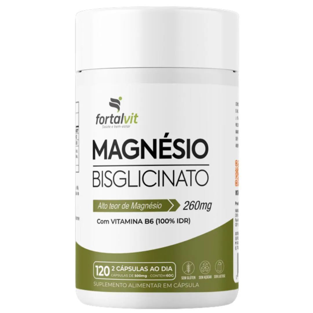 Magnésio Bisglicinato com Vitamina B6, 120 cápsulas