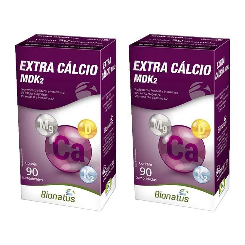 Kit 2 Extra Cálcio Mdk2 Bionatus 90 comprimidos