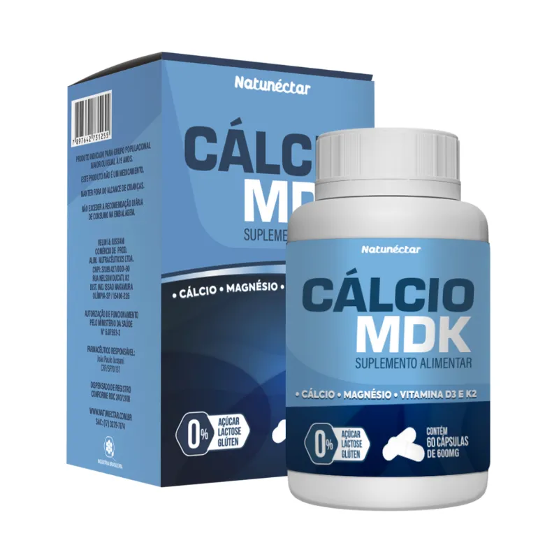 Cálcio MDK Natunéctar 600mg - 60 capsulas