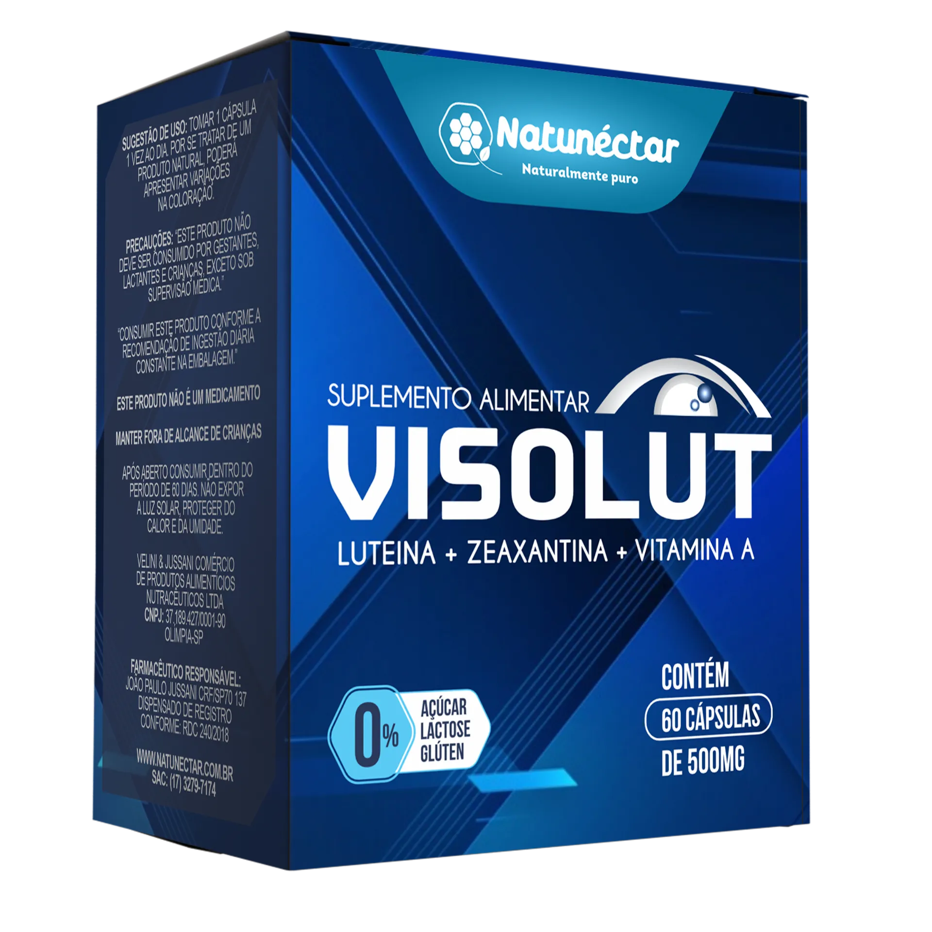 Visolut - Luteína E Zeaxantina + Vitamina A - 60 Caps - Natunectar