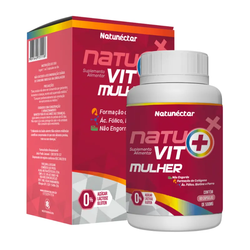 Natuvit Mulher Suplemento Vitaminas Para Mulher 60 Capsulas - Natunéctar