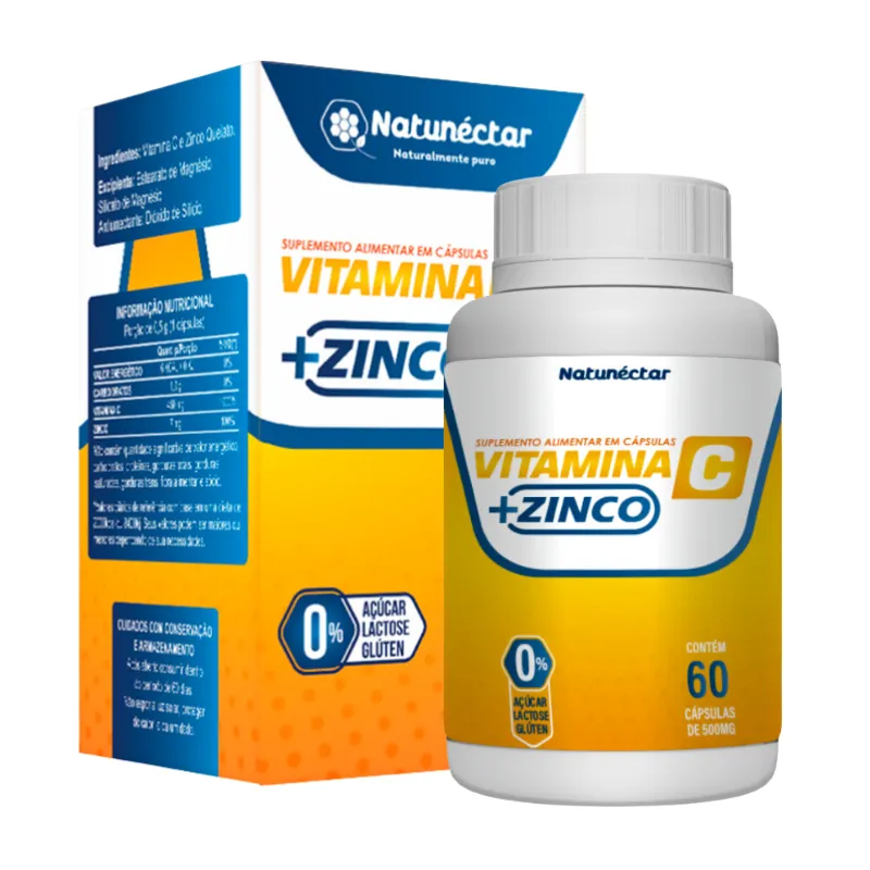Vitamina C com Zinco Natunectar 500mg - 60 cápsulas