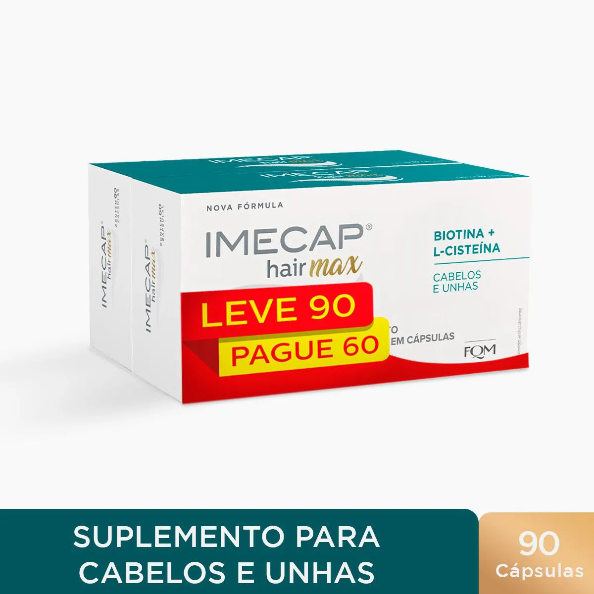 Kit Imecap Hair Max Cabelos e Unhas 60 + 30 cápsulas
