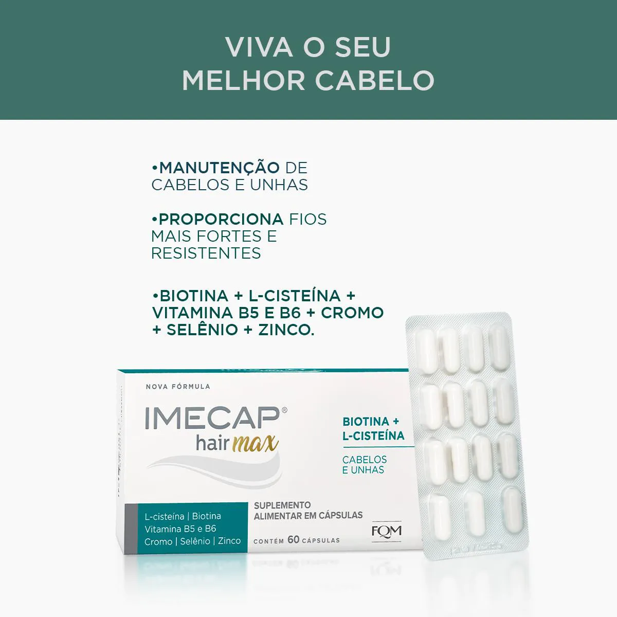 Kit Imecap Hair Max Cabelos e Unhas 60 + 30 cápsulas