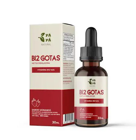 B12 Metilcobalamina Líquida 30ml, Yayá Natural (morango)