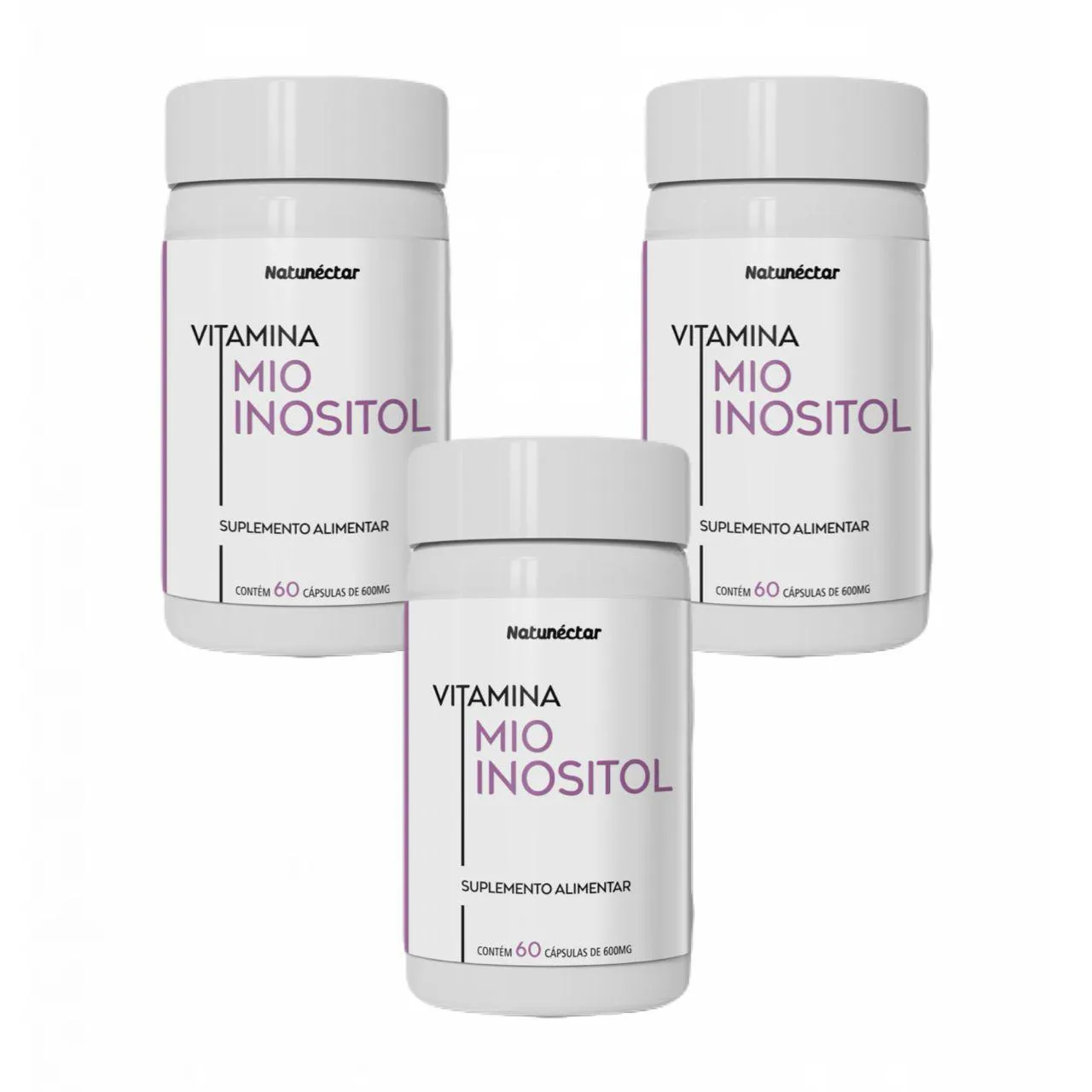 3x Mio Inositol - 100% Natural - 60 Cápsulas. 500mg - Natunéctar