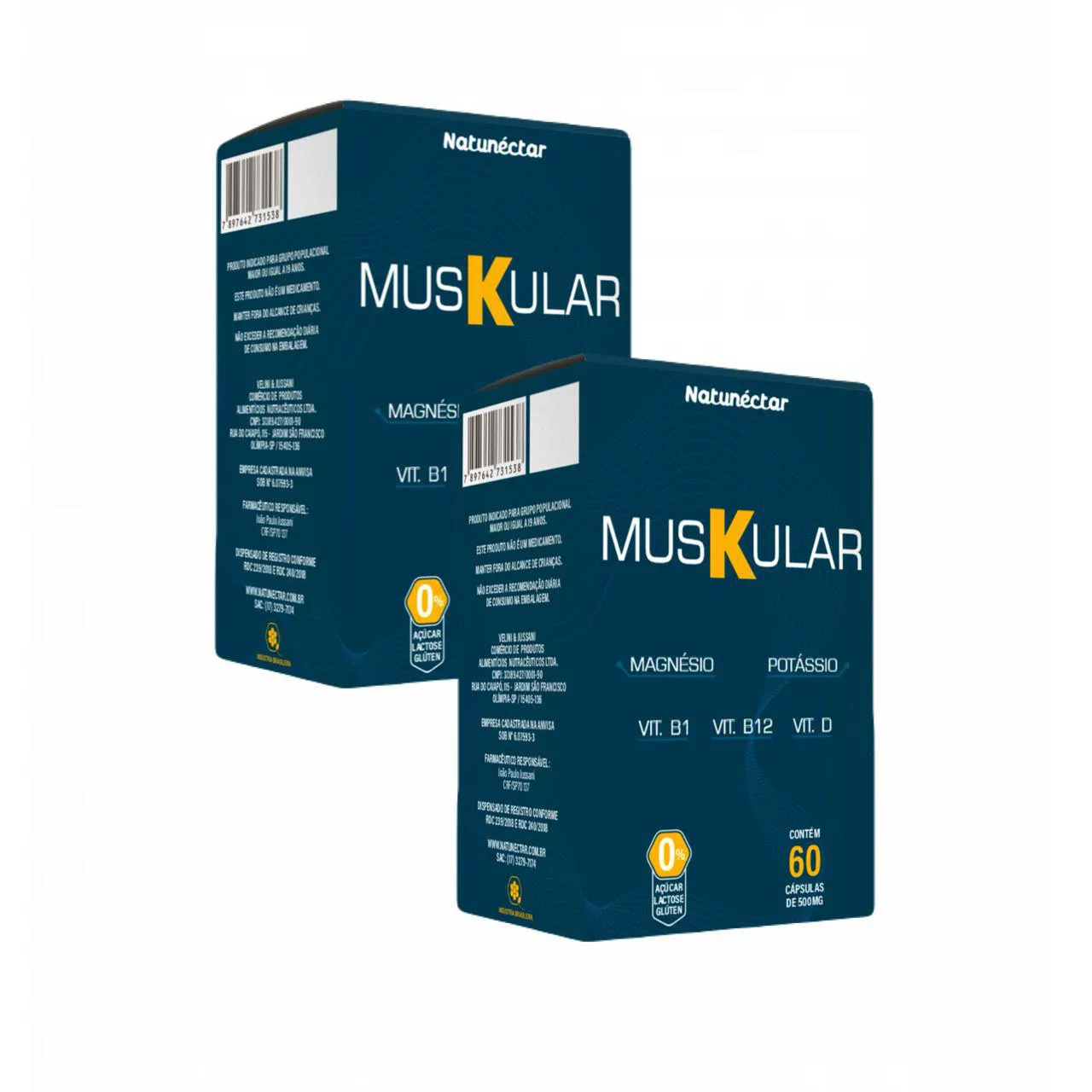 2x Muskular- Potássio+ Magnésio+ Vit D B1 e B12