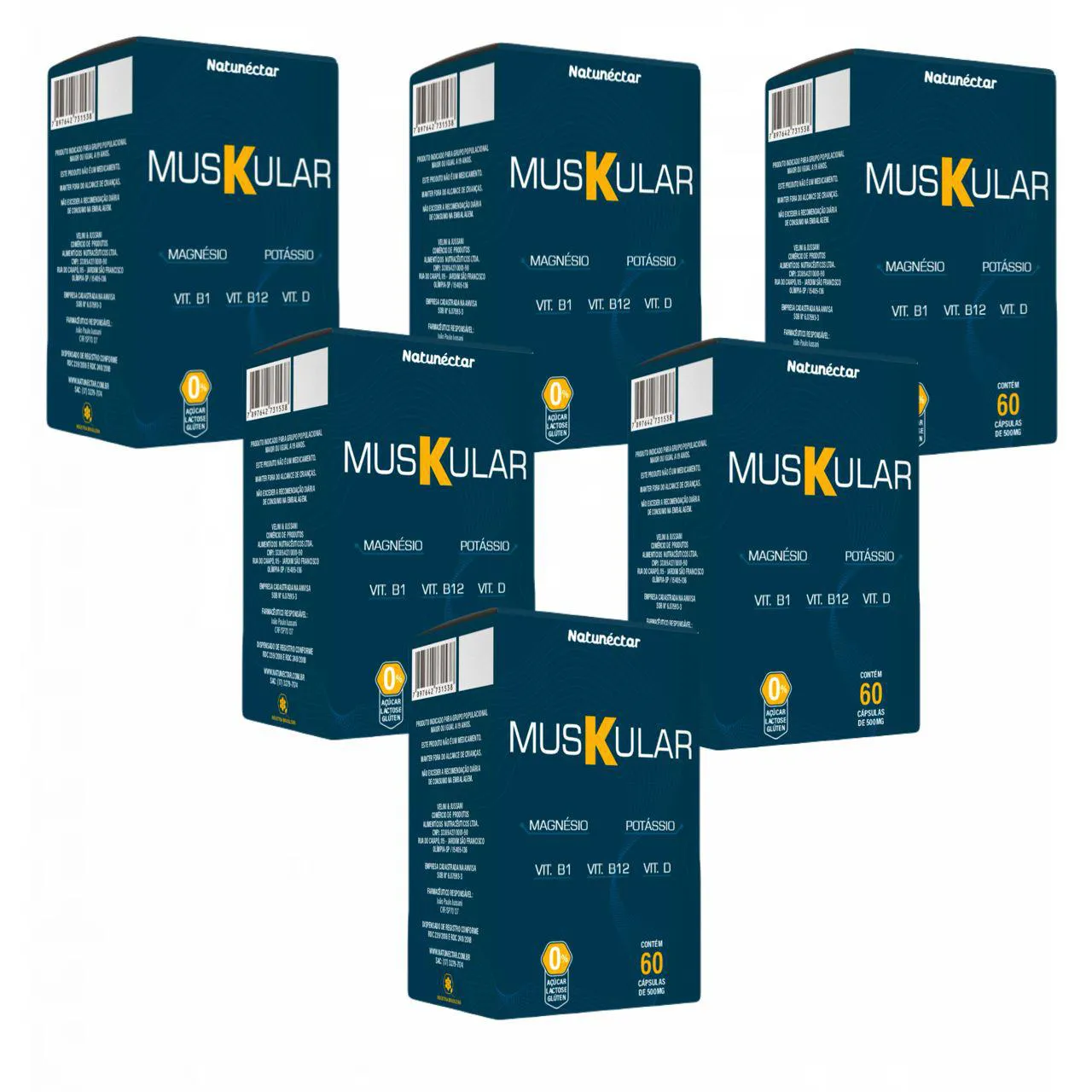 6x Muskular- Potássio+ Magnésio+ Vit D B1 e B12