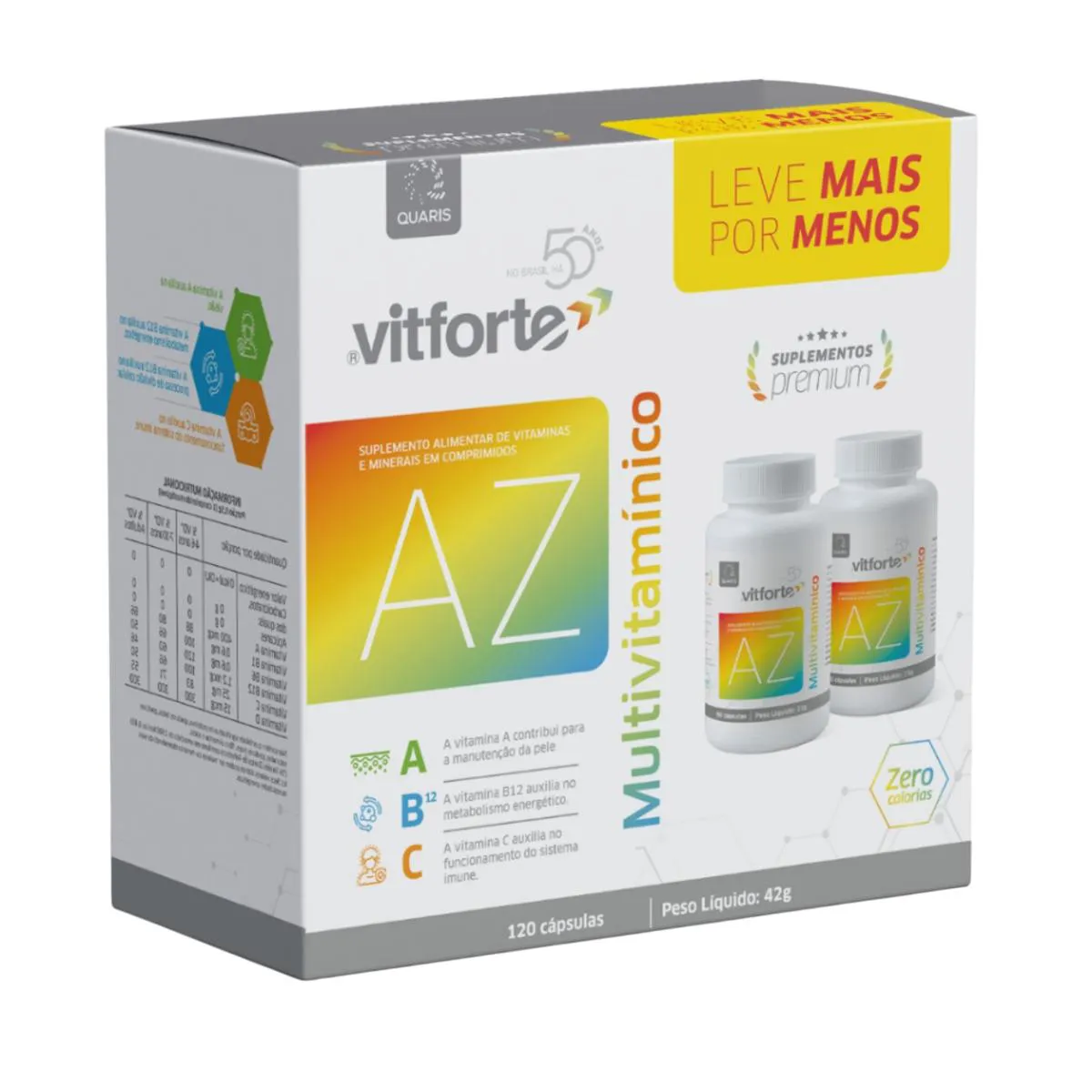 Kit Vitamina Multivitamínico Vitforte A-z 120 Cps - Vitforte