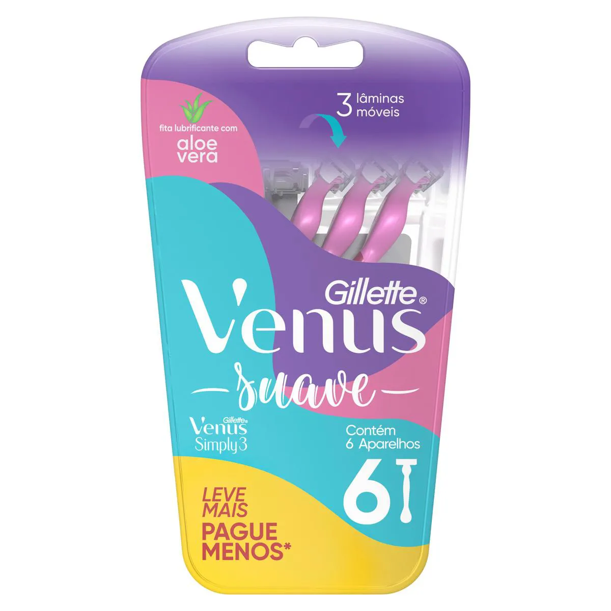 Depilador Descartável Gillette Venus Suave 6 unidades