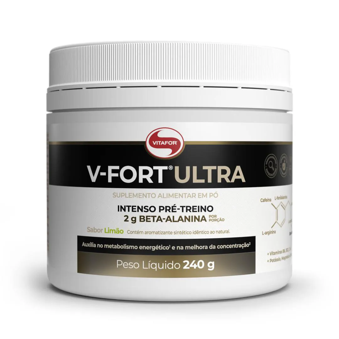 V Fort Ultra Pré Treino 240g Limão Vitafor