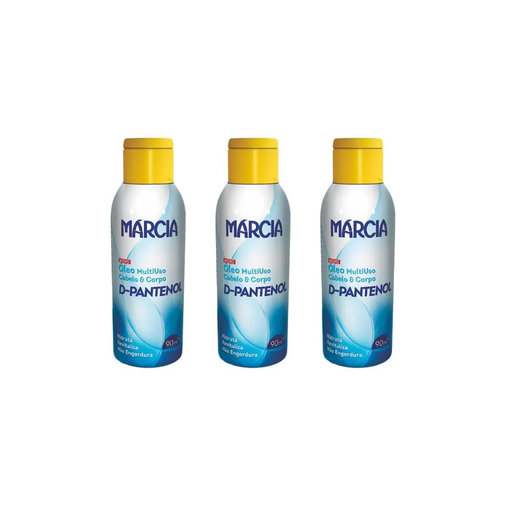 Oleo Cabelo e Corpo Marcia 90ml D - Pantenol - Kit C / 3un