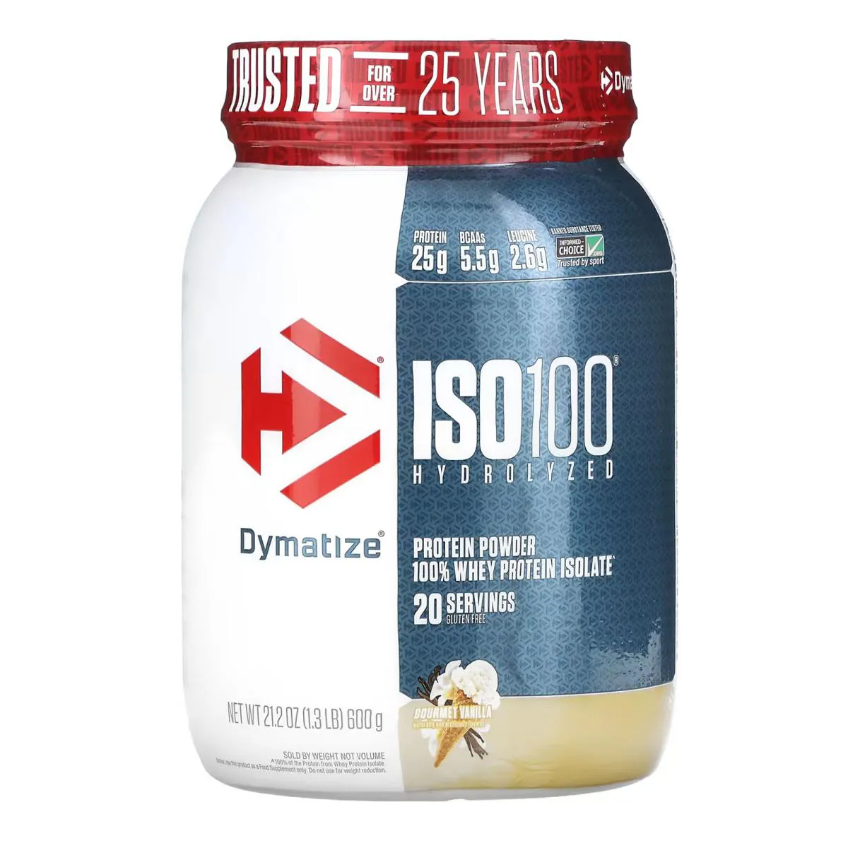 Iso 100 Hidrolisado Sabor Baunilha 600g (1,3lbs) - Dymatize Nutrition
