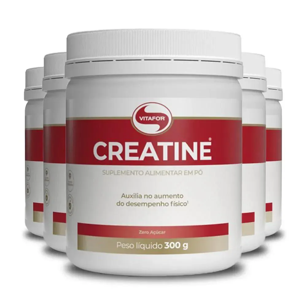 Kit 5 Creatina Monohidratada Creatine Vitafor 300g