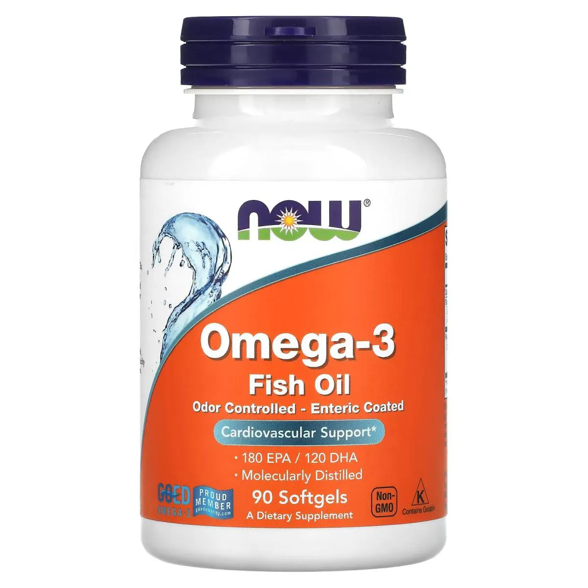 Omega-3 Revestimento Enterico 90 Softgels - Now Foods