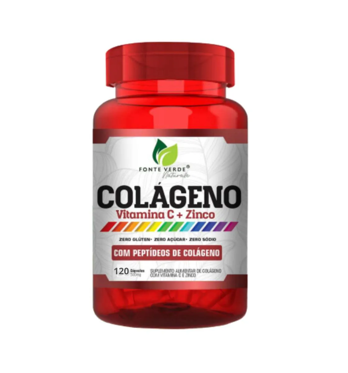 Suplemento Colágeno com Vitamina C + Zinco Encapsulado 500mg 120 Capsulas