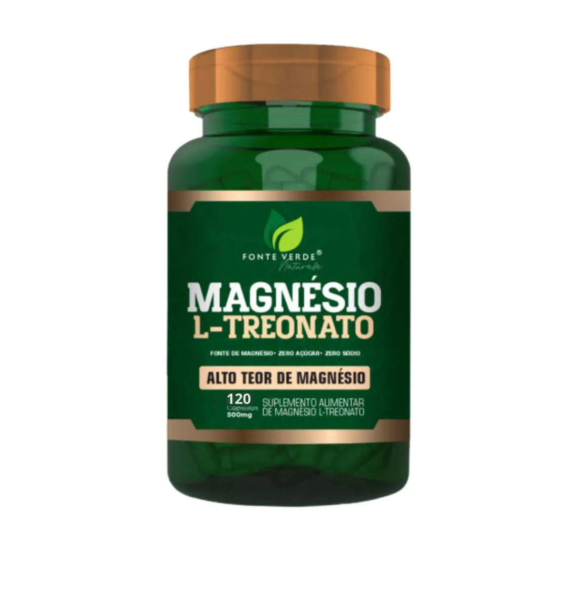 Suplemento Magnésio L - Treonato Encapsulado em Pó 500mg 120 Capsulas