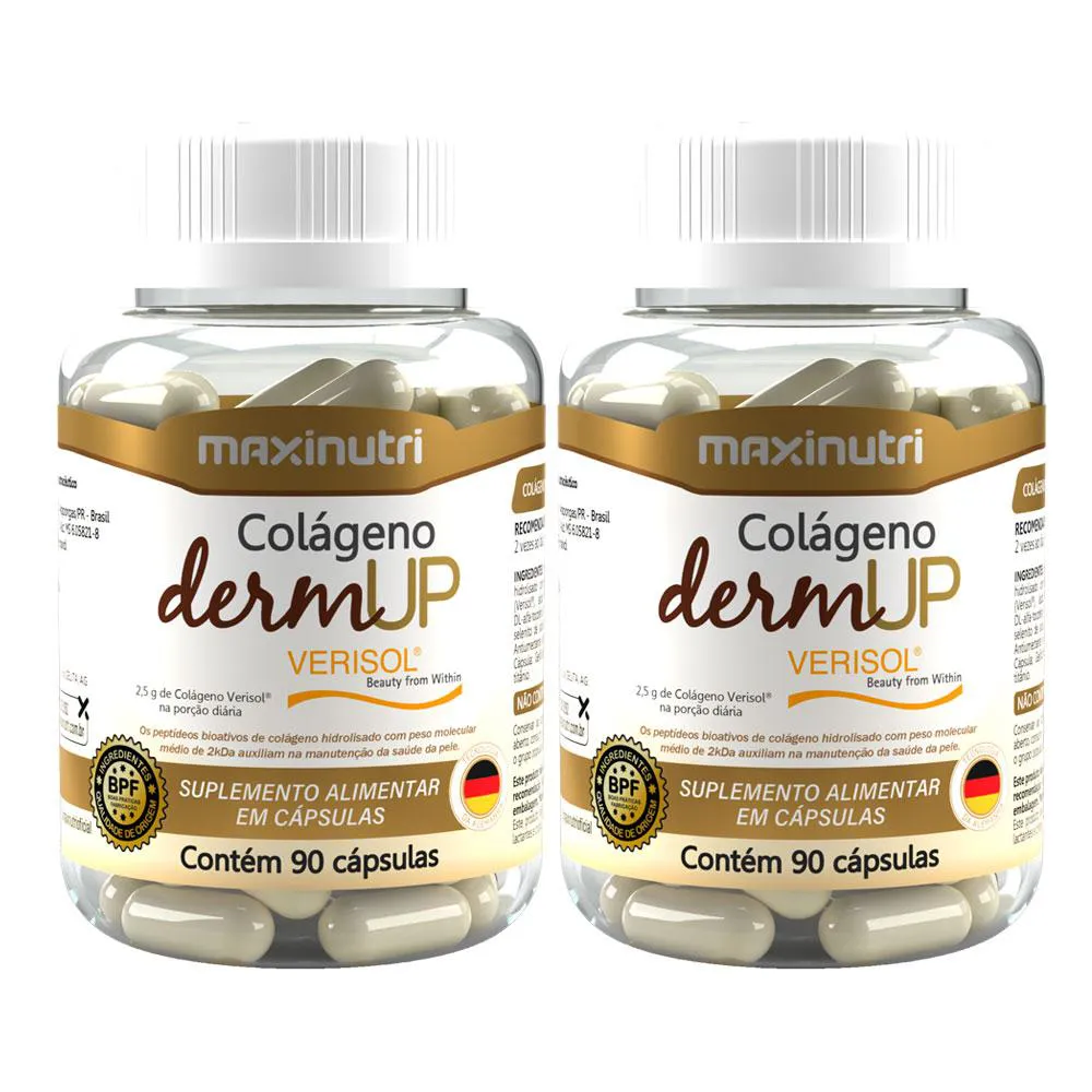 KIT 2 COLáGENO DERMUP VERISOL + VITAMINAS A-C-E E SELêNIO 90 CáPS MAXINUTRI