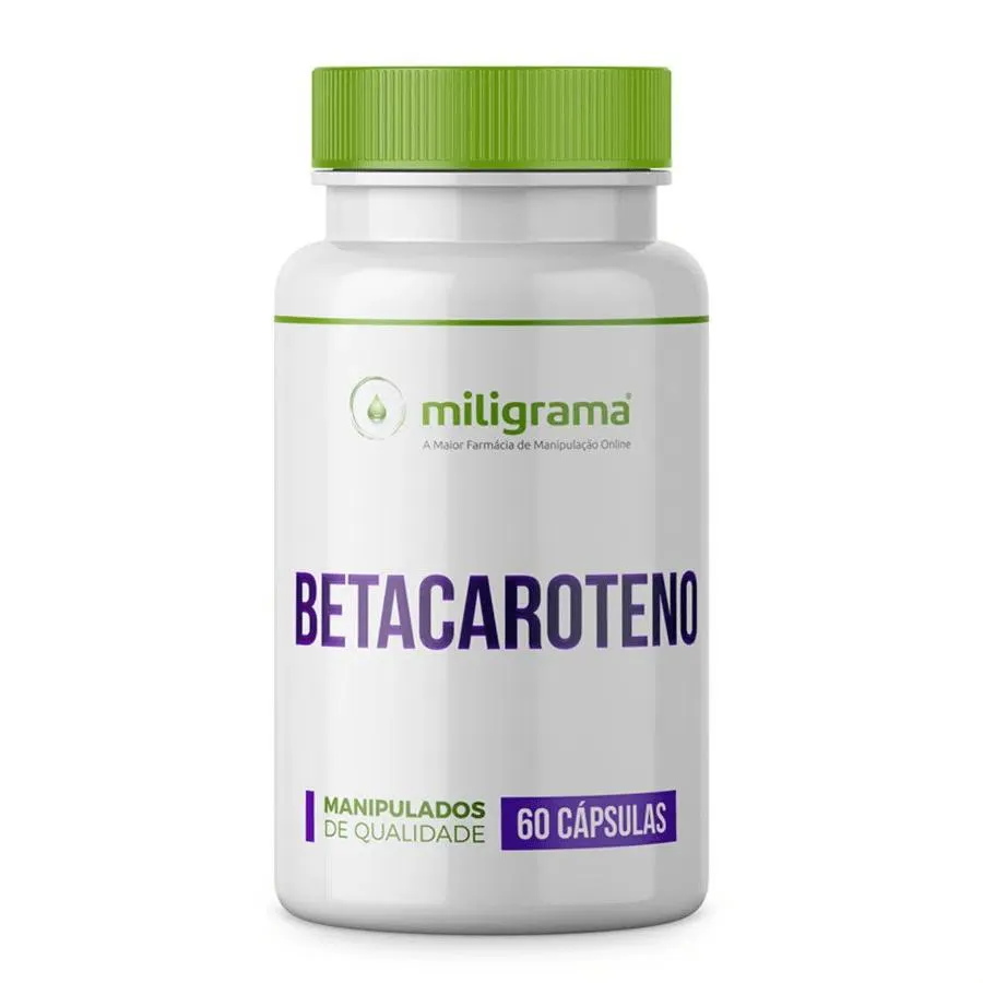 Betacaroteno 50mg 60 cápsulas Que Favorecem o Bronzeamento e Protegem a Pele