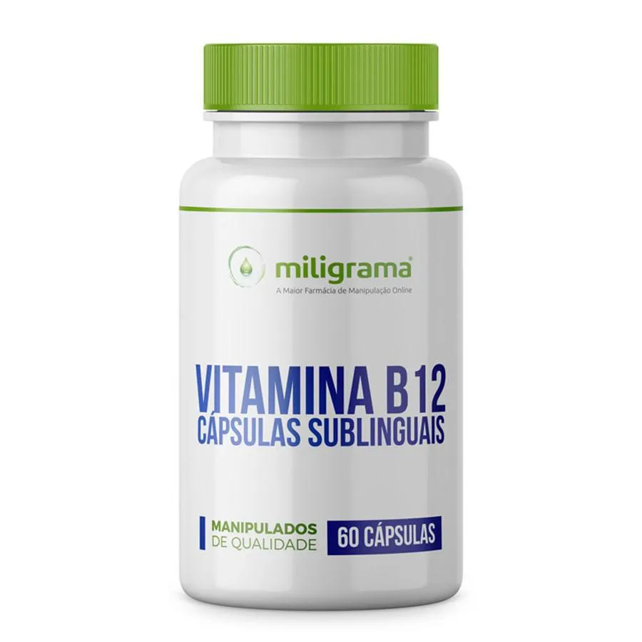 Vitamina B12 (cianocobalamina) 100mcg 60 cápsulas Sublinguais