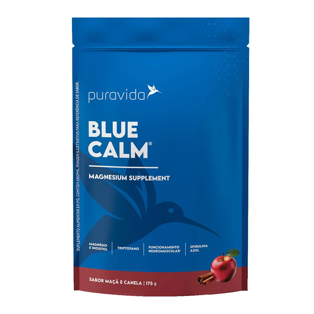 Suplemento Alimentar Puravida Blue Calm Maçã com Canela 175g