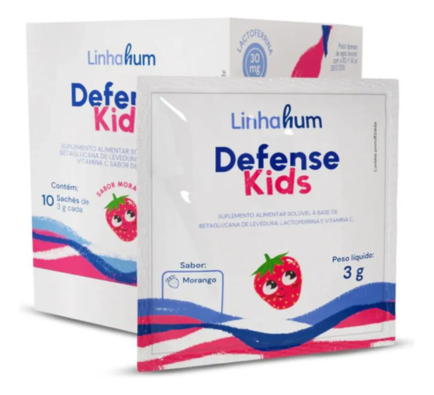 Suplemento Defense Kids Morango Imunidade Infantil Linhahum