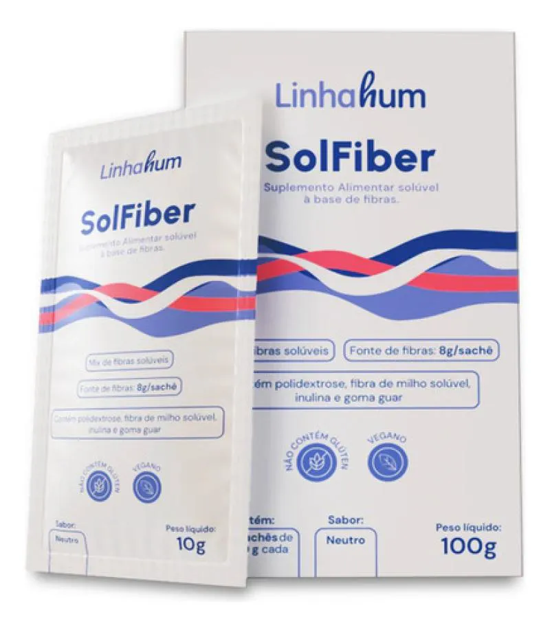 Solfiber Suplemento Mix de Fibras Sachê Fiber 100g Linhahum