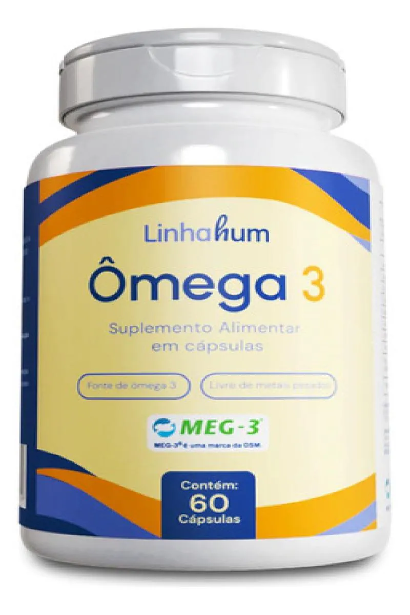 Ômega 3 Suplemento 60 cápsulas 1000mg Selo Meg-3 Linhahum