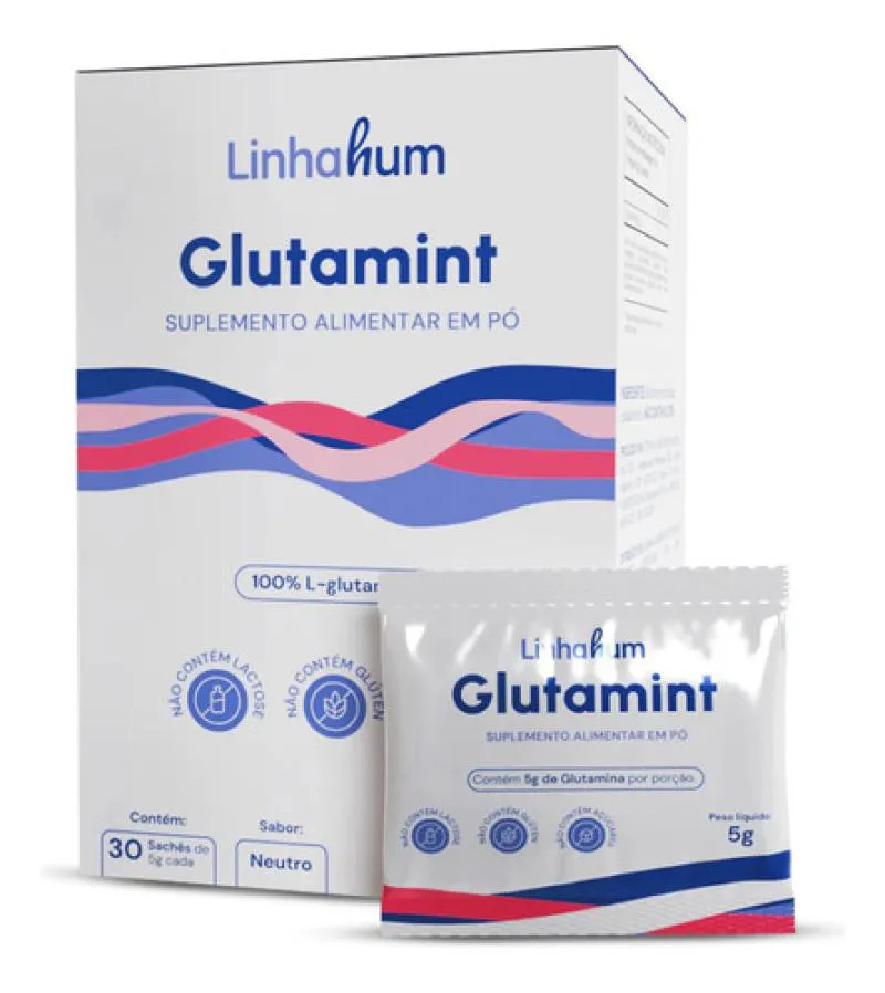 Glutamint 100% L-glutamina em Pó 30 Sachês 5g Linhahum